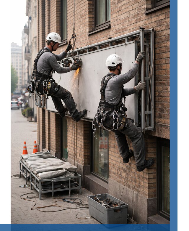 Демонтаж рекламной вывески в Медногорске от 6612 р. | ВЫСОТНИК-Мдн