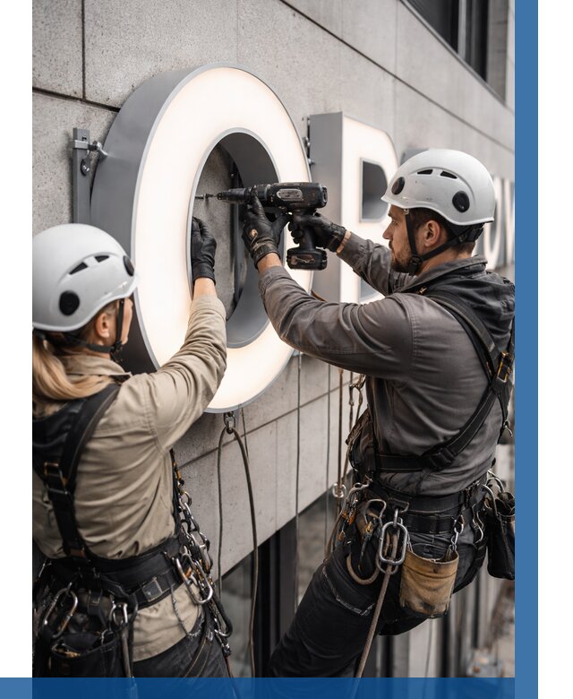 Монтаж световых букв в Медногорске от 3052 р. под ключ ВЫСОТНИК-Мдн