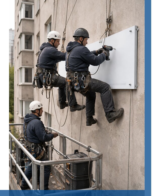 Монтаж табличек и указателей в Медногорске от 3560 р. | ВЫСОТНИК-Мдн