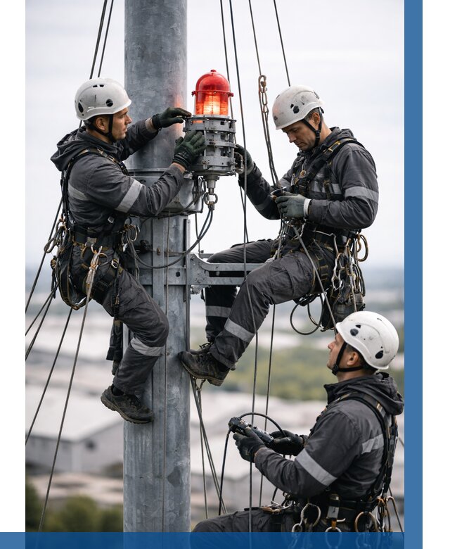 Монтаж заградительных огней в Медногорске от 8646 р. | ВЫСОТНИК-Мдн