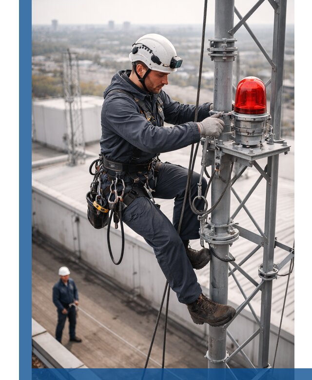 Монтаж заградительных огней и обслуживание объектов в Медногорске