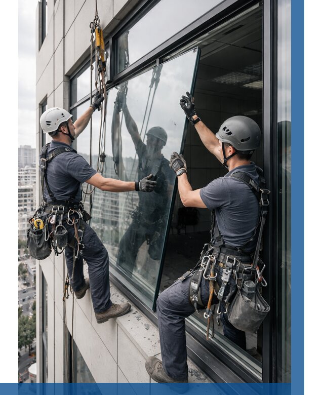 Замена стеклопакетов на высоте в Медногорске от 5595 р. | ВЫСОТНИК-Мдн