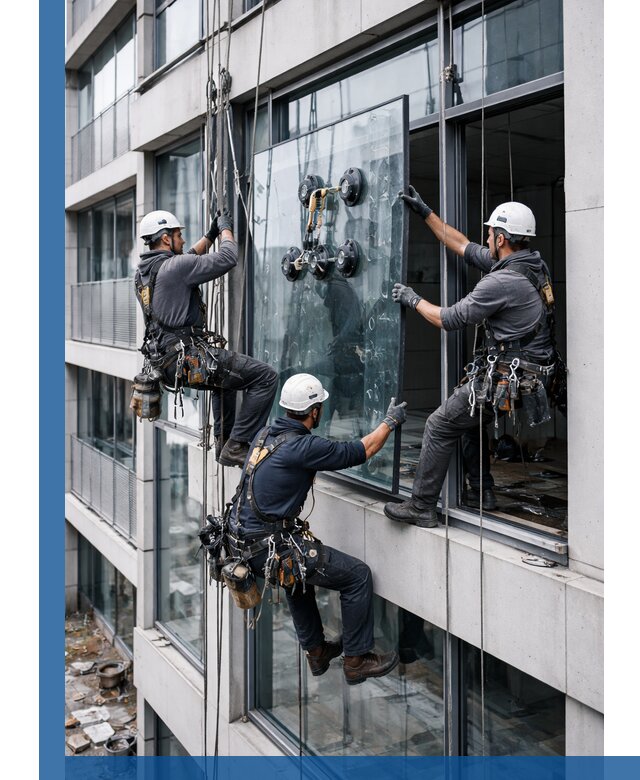 Фасадное остекление и монтаж витражей зданий в Медногорске под ключ