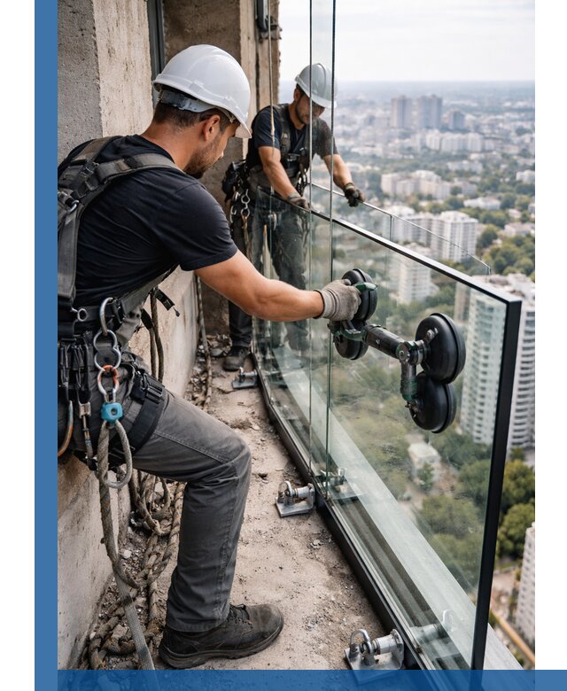 Монтаж стеклянных ограждений под ключ с гарантией в Медногорске