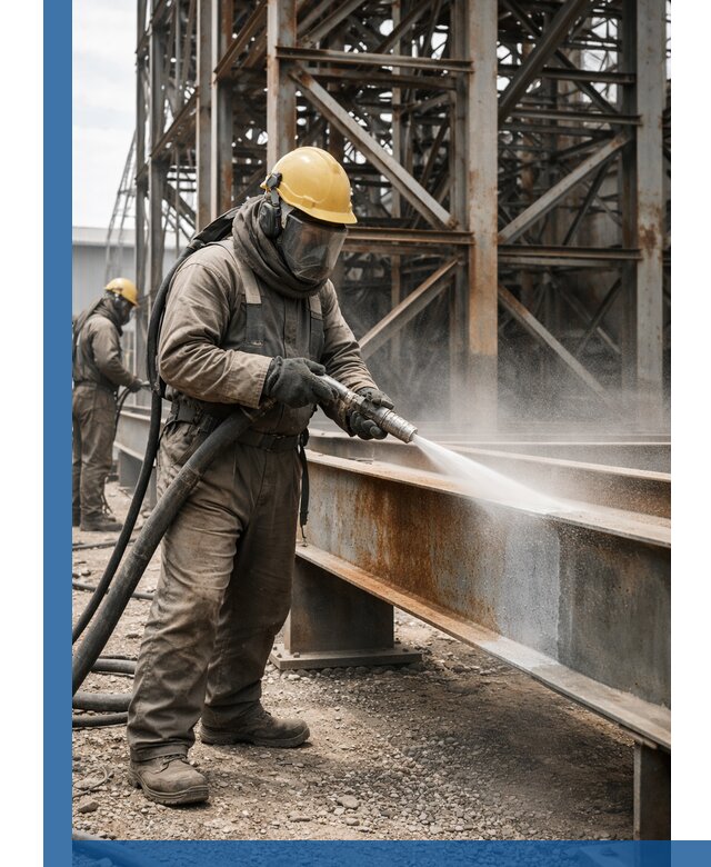 Пескоструйная очистка металлоконструкций в Медногорске промышленная