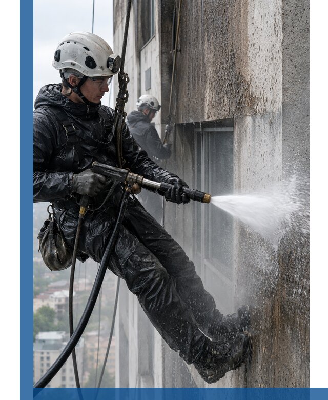 Гидроструйная очистка фасадов и конструкций в Медногорске