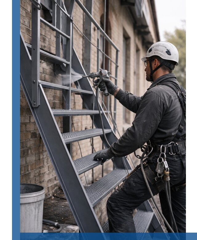 Покраска и антикоррозионная защита пожарных лестниц в Медногорске