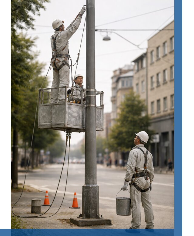 Покраска опор освещения в Медногорске от 5086 р. | ВЫСОТНИК-Мдн