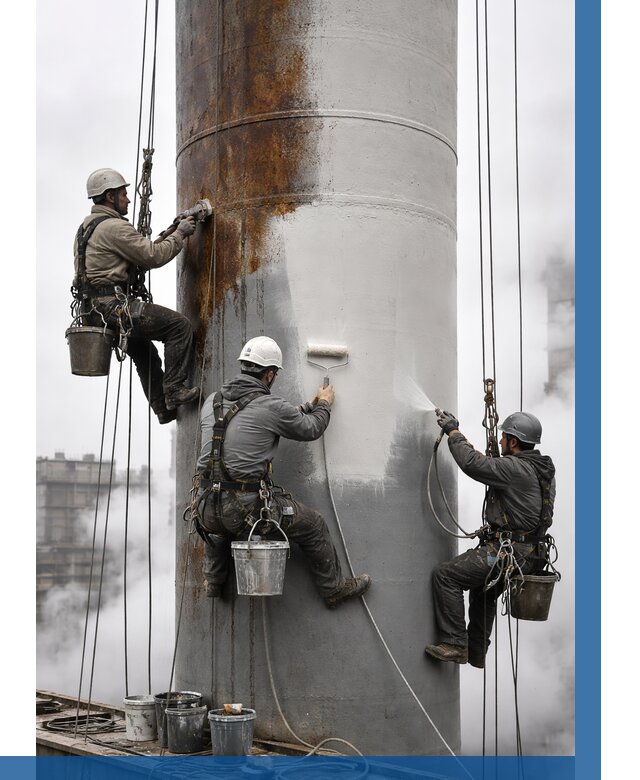 Покраска дымовых труб в Медногорске от 8646 р. | ВЫСОТНИК-Мдн