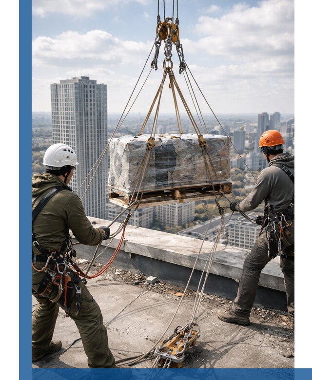 Подъем и монтаж крупногабаритных грузов на крышу в Медногорске
