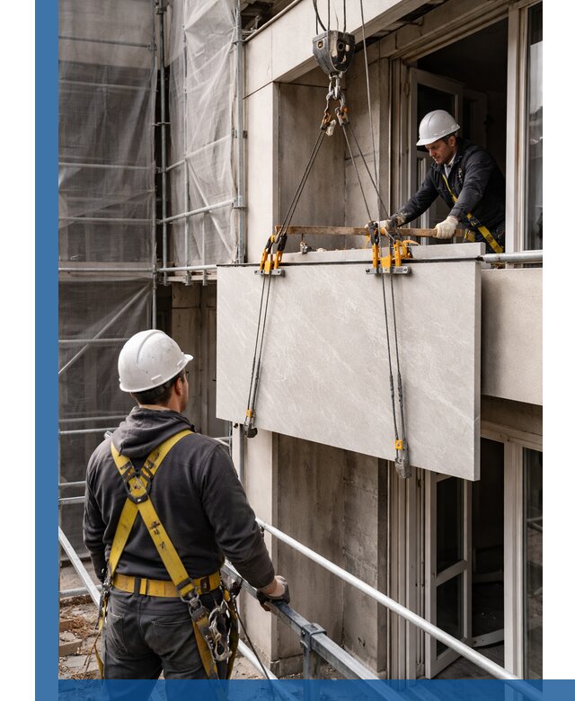 Подъем керамогранита на этаж в Медногорске грузчиками и техникой