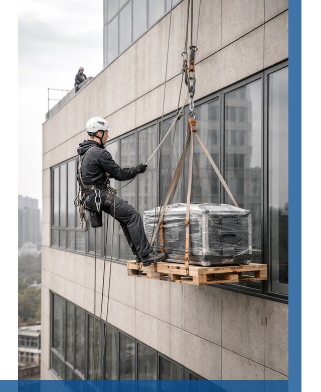 Спуск груза по фасаду в Медногорске от 3560 р. | ВЫСОТНИК-Мдн