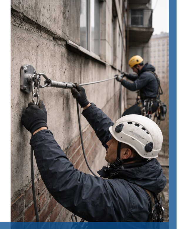 Монтаж анкерных линий в Медногорске от 3052 р. | ВЫСОТНИК-Мдн