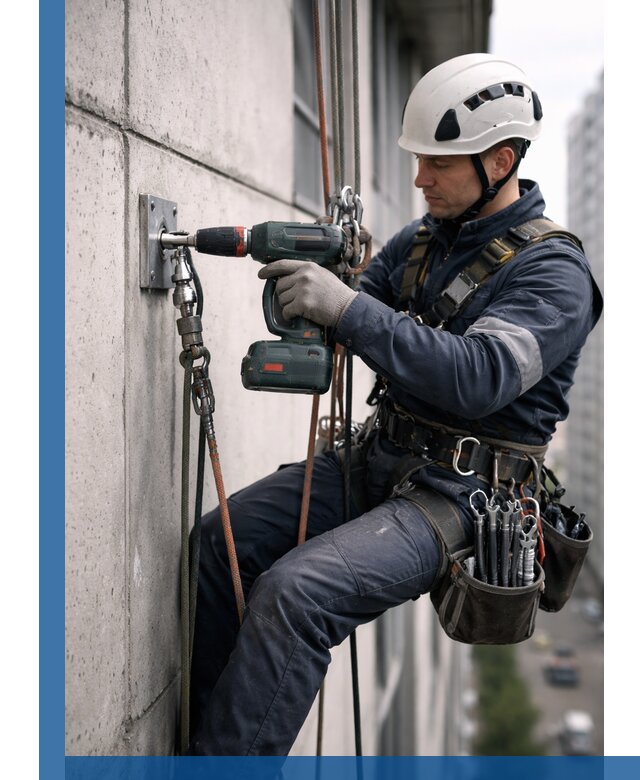 Установка анкерных точек для высотных работ в Медногорске