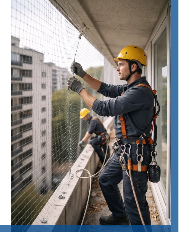 Монтаж сетки от птиц в Медногорске от 4577 р. | ВЫСОТНИК-Мдн