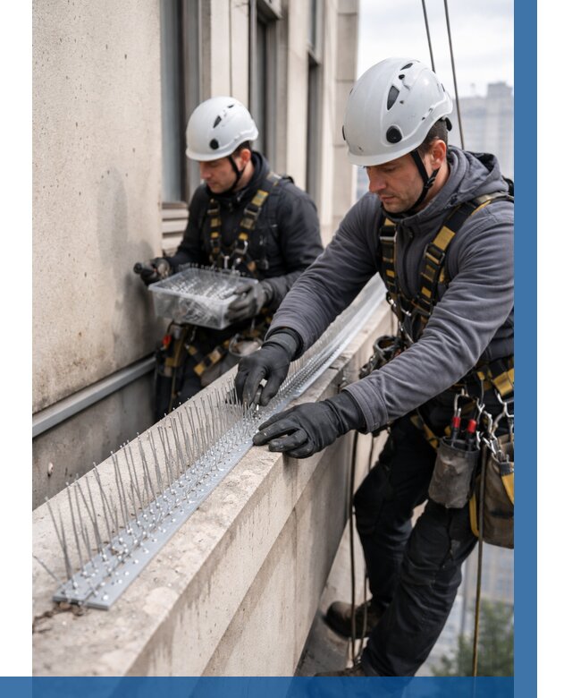 Установка шипов от птиц в Медногорске от 865 р. | ВЫСОТНИК-Мдн